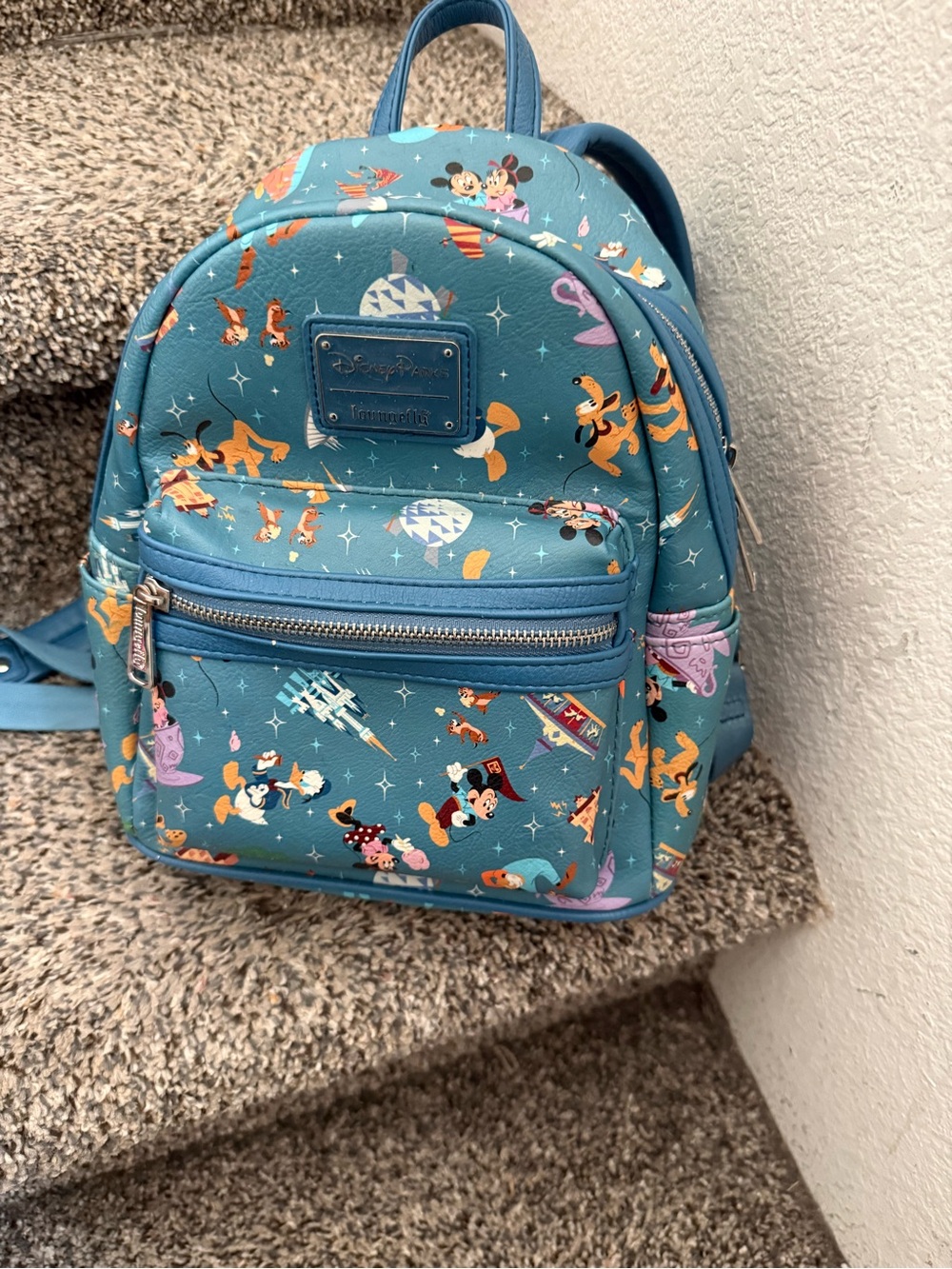 Loungefly Teal Disney Character Mini Backpack